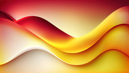 Abstract Shiny neon glass translucent wavy composition with gradient transition, elegant clean background - generative AI.