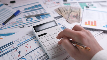 Manager checking the annual financial report