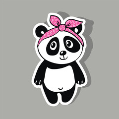 Cute Panda girl vector illustration
