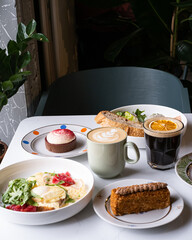 beautiful breakfast on the table