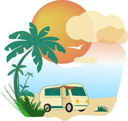 summer motorhome trip and good vacation
