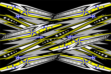 design vector racing background with a unique and cool line pattern with a star effect and with a mix of bright colors