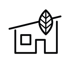 House and leaf vector icon design. Real estate flat icon.