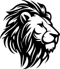 Fototapeta na wymiar ﻿Monochrome vector lion logo - minimalistic yet powerful.