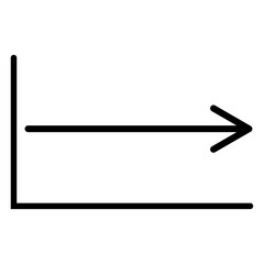 Simple line graphic with arrow depicting a rightward arrow within a rectangular frame, suggesting movement or transition.