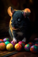 mouse and easter eggs, creating using generative ai