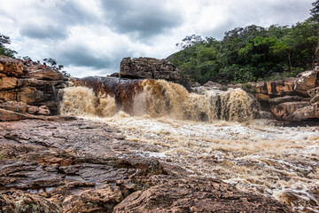 Cachoeira do Riachinho Waterfall at Vale do Capao, Chapada Diamantina, Bahia, Brazil
