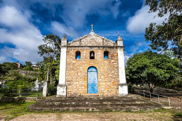 Fototapeta na wymiar Church of San Sebastian in the village of Igatu, Chapada Diamantina, Andarai, Bahia in Brazil