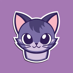 Cat of purple sticker