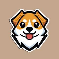 dog with bone sticker