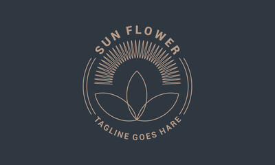 sunflower logo with unique and vintage design