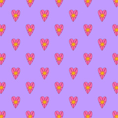 1970 psychedelic seamless pattern. 1970s good vibes hearts ornament. 1960 retro Valentine. Hippie peace and love. Funky and groove card. Trippy art.Hippie wallpaper background poster	