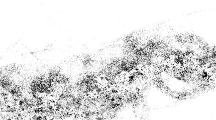 Monochrome texture composed of irregular graphic elements. Distressed uneven grunge background. Abstract vector illustration. Overlay for interesting effect and depth. Isolated on white background.