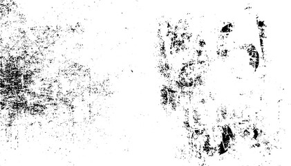 Monochrome texture composed of irregular graphic elements. Distressed uneven grunge background. Abstract vector illustration. Overlay for interesting effect and depth. Isolated on white background.