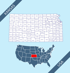 counties map of kansas labeled
