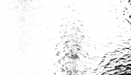 Monochrome texture composed of irregular graphic elements. Distressed uneven grunge background. Abstract vector illustration. Overlay for interesting effect and depth. Isolated on white background.