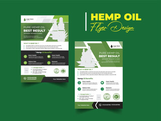 Hemp oil Flyer design template 