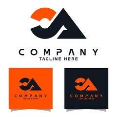 set logo design for company, business ,and brand identity