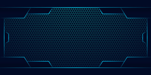 vector abstract bright metallic blue technology background