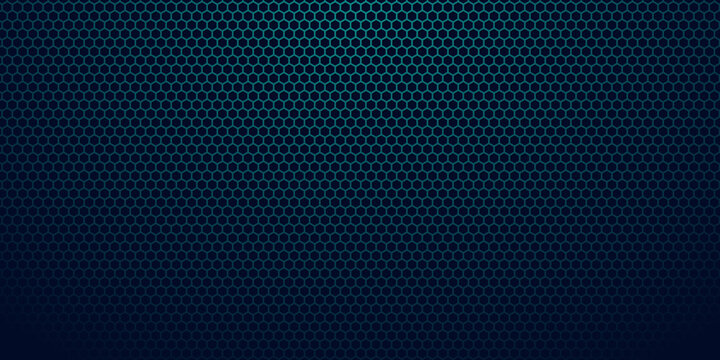 hexagon pattern carbon surface background vector blue color