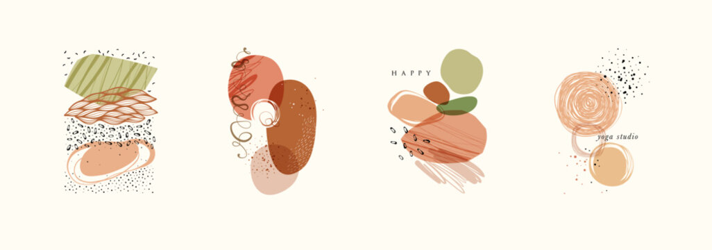 Universal art collages. Template for poster, cover, brochure, branding, web design, social media post, banner, business card, invitation, print, background.