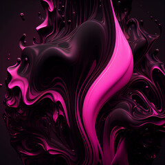 purple pink black 3d abstract liquid fluid modern background created with generative AI