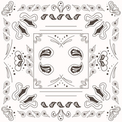 Grey bandana kerchief paisley fabric patchwork abstract vector seamless pattern.
