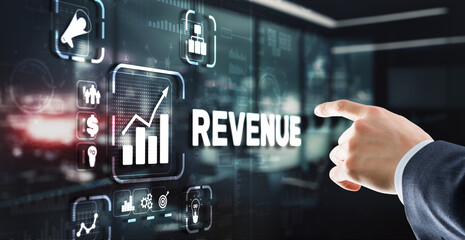 Revenue. Raising income concept. The businessman plans to increase his revenue
