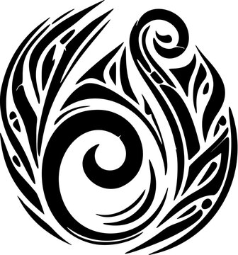 ﻿Polynesian tattoo design in black and white.