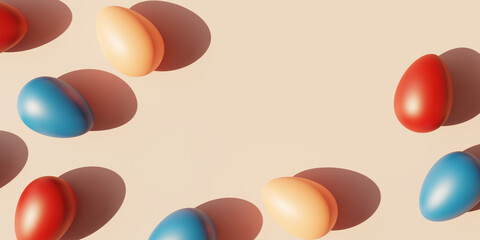 Colorful Easter Eggs on Clean Background