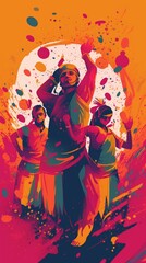 Obraz na płótnie Canvas Colorful Indian Holi Festival Vector Illustration