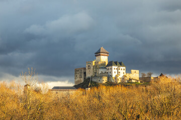 The Trencin Castle above the town of Trencin in western Slovakia, Europe.