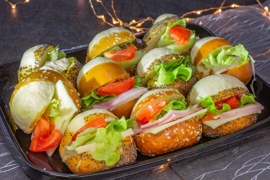 amuse bouche, hamburger, sandwich, à emporter, américain, rapide, détouré