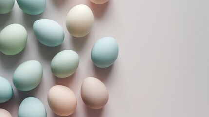 Minimalistic Easter eaggs background. Generative Ai.