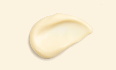 Mayonnaise smear close up. Tasty home made healthy vegan mayonnaise smudge, close up. White cream, sauce