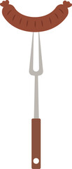 Sausage On Bbq Fork