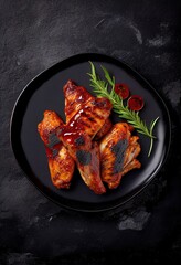 Grilled chicken wings with ketchup