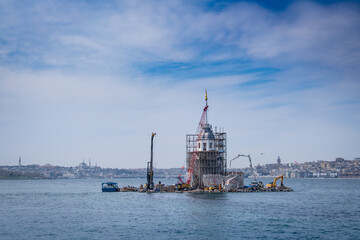 Restoration works of the historical Maiden's Tower are about to be completed. Kizkulesi.
Istanbul,...
