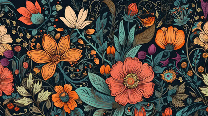 Bright and carefree wildflower pattern