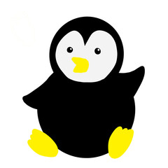 cute penguin character say hello 