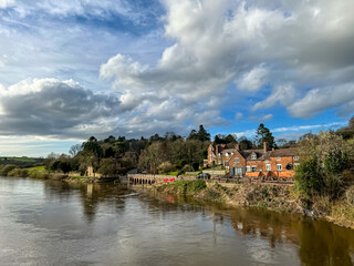 Fototapeta na wymiar View of the Arley village and river Severn