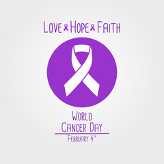 February 4, World Cancer Day. Vector Template