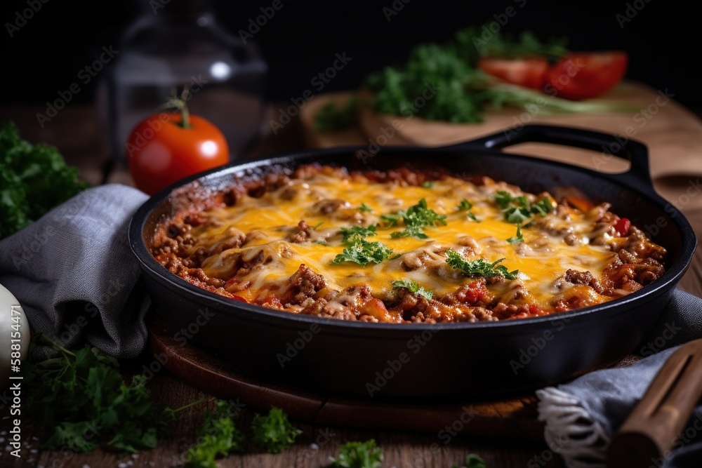 Wall mural keto ground beef casserole