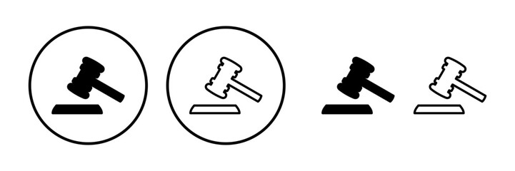 Gavel icon vector. judge gavel icon. auction hammer