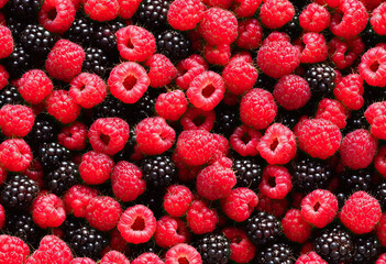 A Healthy and Vibrant Background: Fresh and Ripe Raspberries