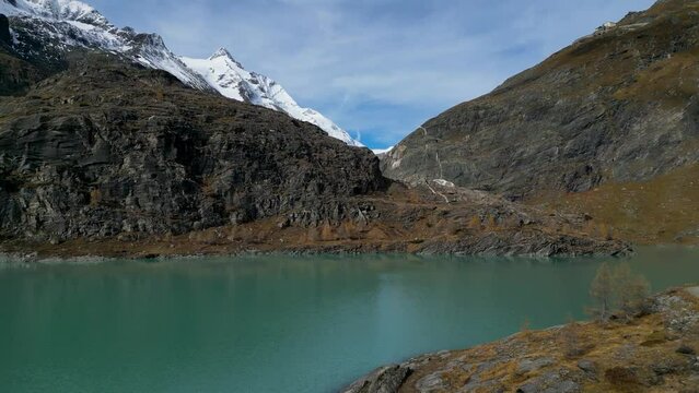 Margaritze  lake with Grossglockner in Austrian  Alps, Hohe Tauern National Park