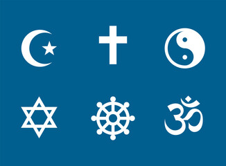 One Color Various Religion Symbol Element Collection