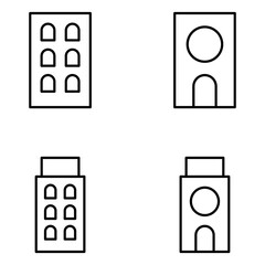 Buildings Vector Line Icons