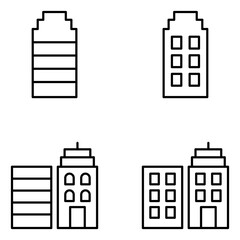 Buildings Vector Line Icons