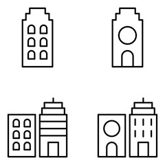 Buildings Vector Line Icons